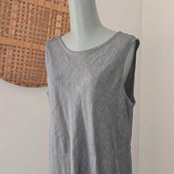 Elleen Fisher | Linen Gray Dress and Jacket Set - Picture 8 of 10
